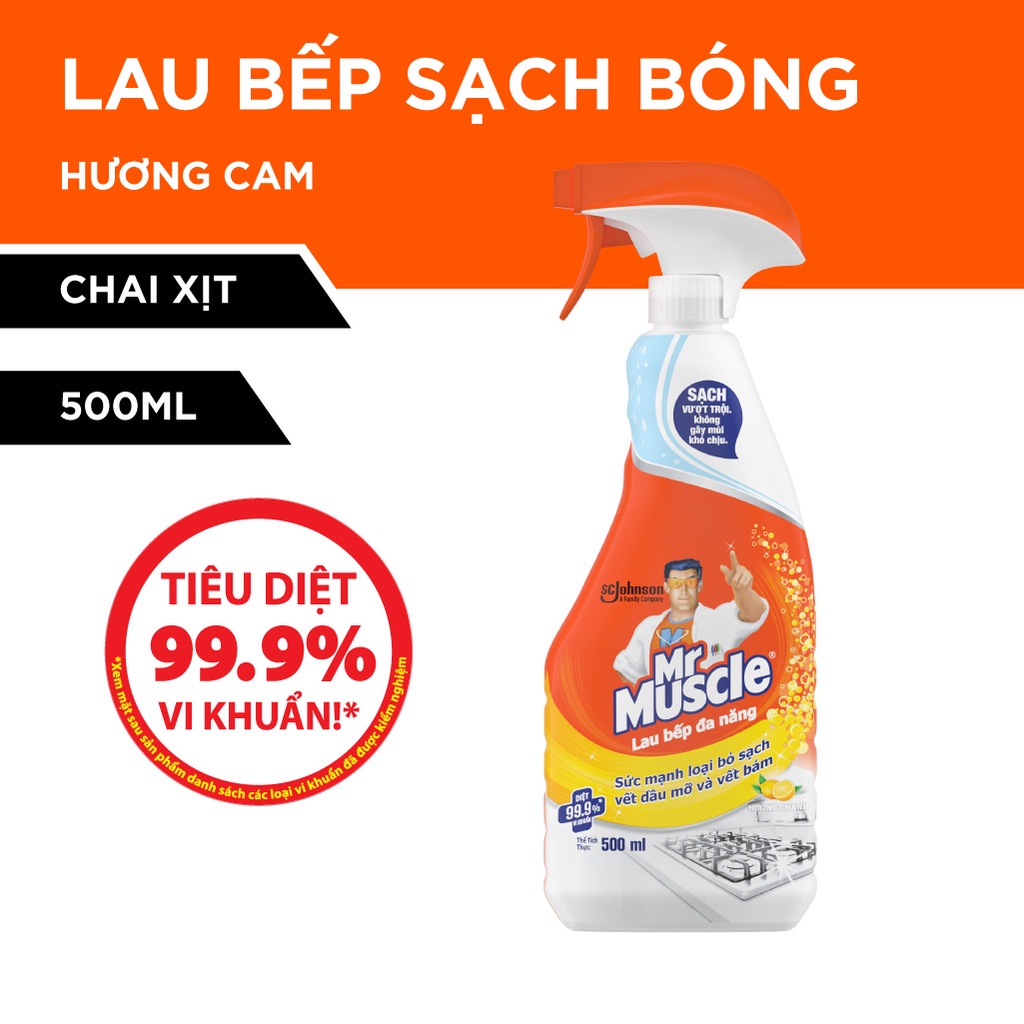 Mã FMCGSCJ2 giảm 8% đơn 150k Tẩy đa năng Mr Muscle hương cam 500ml