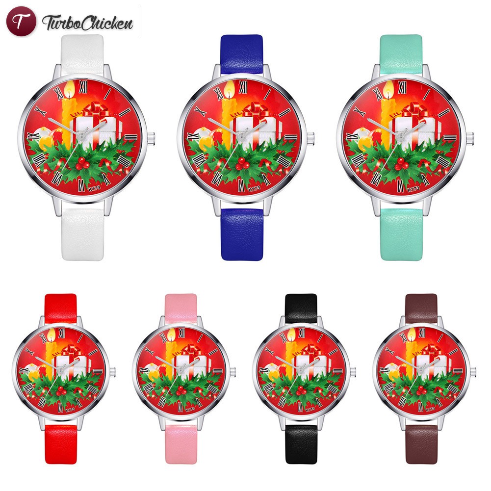 #Đồng hồ đeo tay# Fashion Cartoon Quartz Watches Faux Leather Strap Watch Xmas Gifts Watches 
