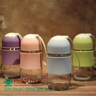 SET 02 Chai Thủy Tinh Lùn Silicon 350ml