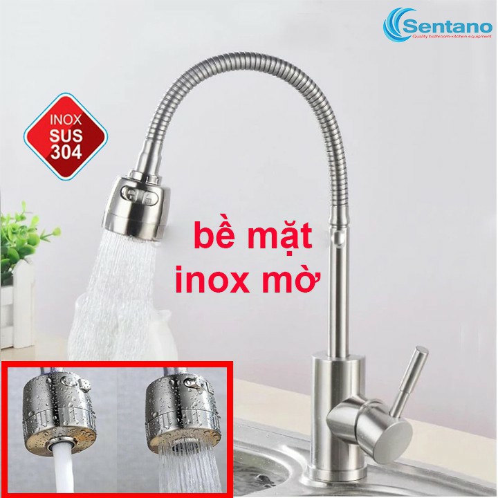 [SIÊU RẺ] Vòi rửa chén nóng lạnh lò xo inox 304 (cần mềm)