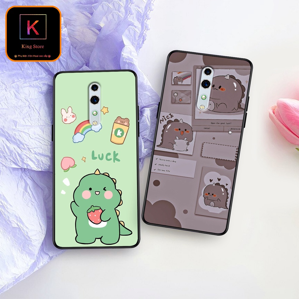 Ốp lưng Oppo Reno Z - Oppo Reno - Ốp in hình khủng long DinoCute - Lưng nhám viền TPU