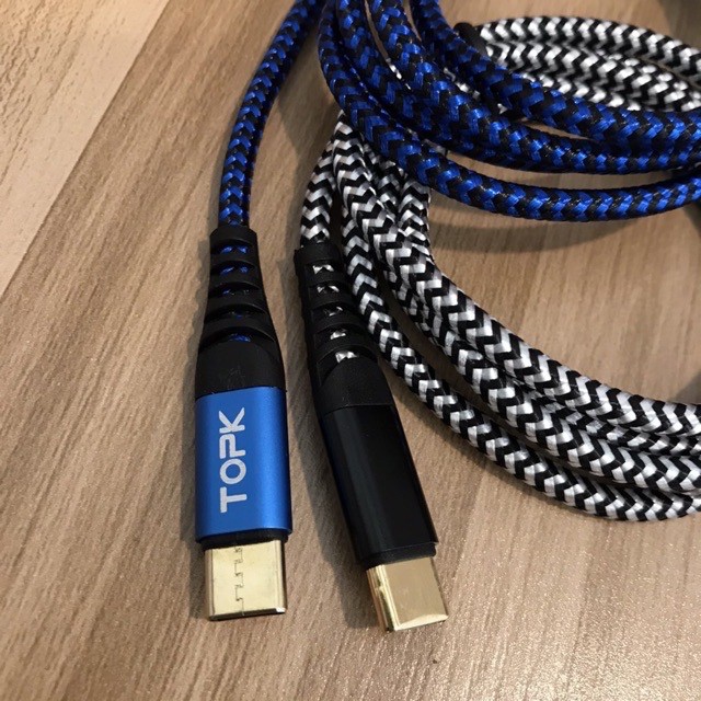 Cáp sạc nhanh type C Topk dây dù
