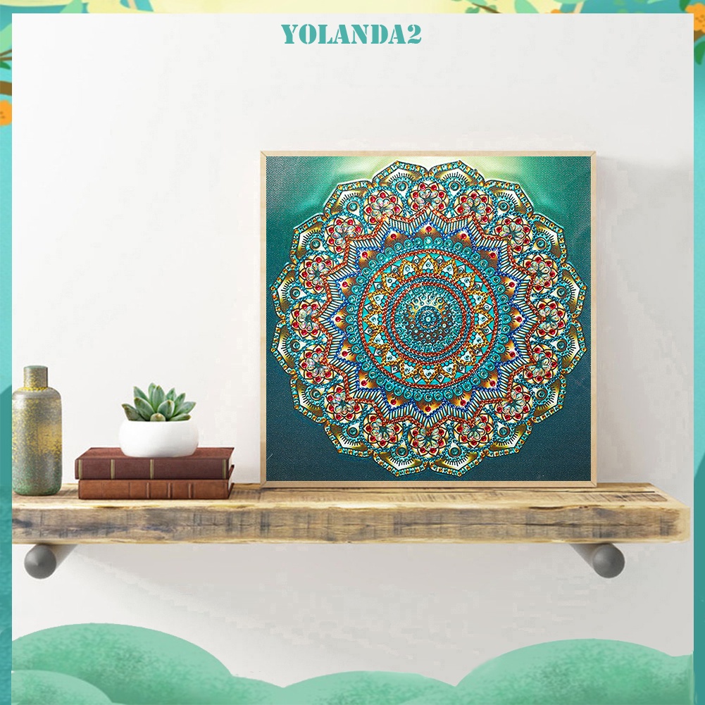 Bộ tranh đính đá 5D họa tiết hoa văn Mandala độc đáo DIY dùng trang trí nhà cửa