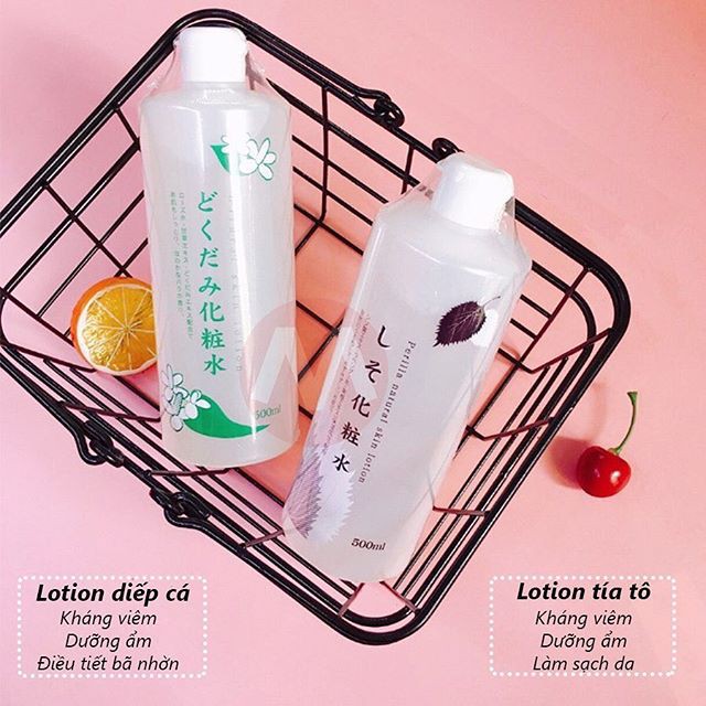 Nước hoa hồng lotion toner diếp cá, tía tô Dokudami 500ml Nhật Bản