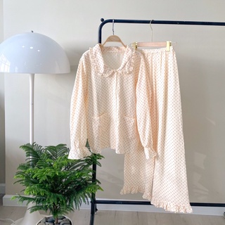 Tinker bell set wednesday- bộ đồ ngủ pijama chấm bi đỏ-xanh
