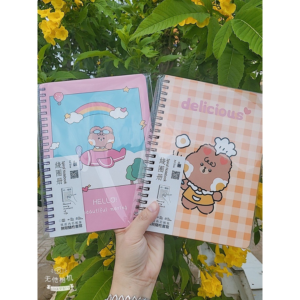 Sổ Lò Xo A5 Mẫu Dày Bìa Hình Dễ Thương