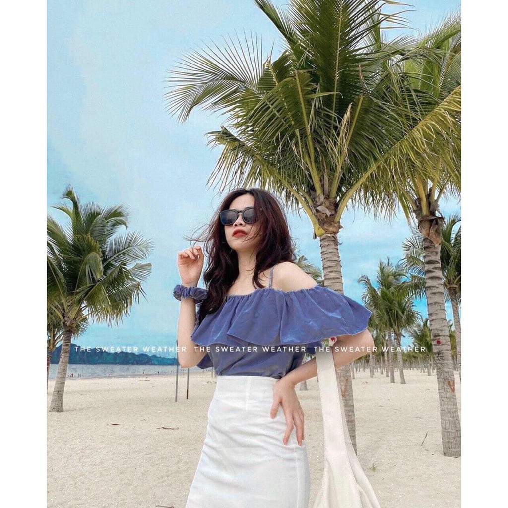 Sét váy trắng áo cổ bèo