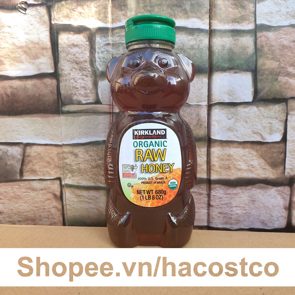 Mật Ong Gấu Hữu Cơ Kirkland Organic Raw Honey 680gr Của Mỹ Hong1008