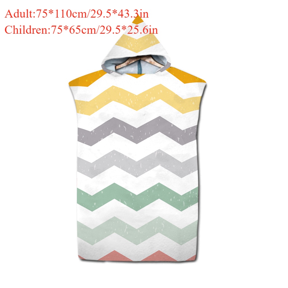 Microfiber Stripe Kids Bath Towel with Cloak Adult Beach Changing Robe Poncho Surf Quick Dry Hooded Bathrobe Swimming Pool Parts