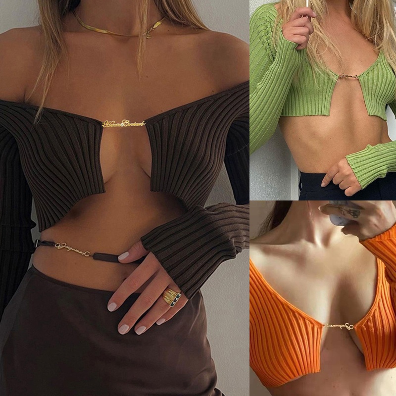 Áo Khoác Cardigan Dệt Kim Mỏng Dáng Ngắn Cổ Chữ V Tay Dài Chống Nắng Thời Trang Gợi Cảm Cho Nữ