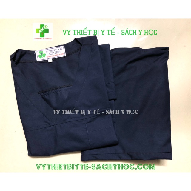 Bộ Scrubs Bác Sĩ, 1quần áo phòng mổ  - Thương hiệu VLA Medical  (Bộ quần áo mổ xanh tím than Nam)