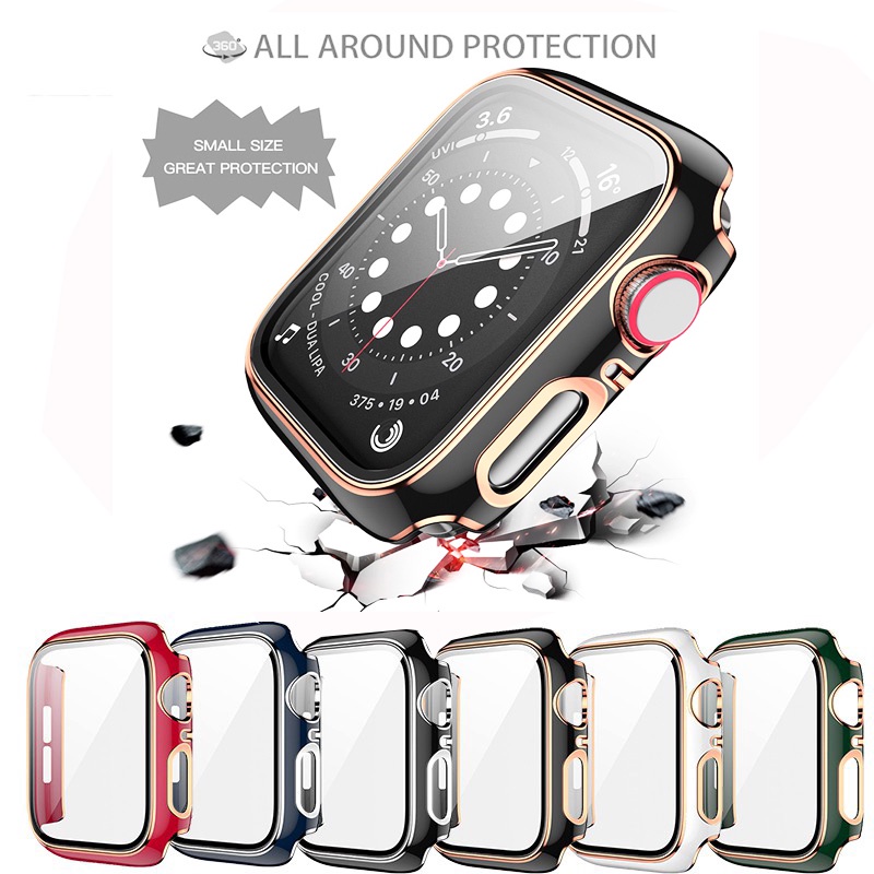 Ốp Bảo Vệ Màn Hình Đồng Hồ Thông Minh Hai Màu Mạ Điện Dành Cho Apple watch series 8 7 3 4 5 6 SE iWatch 45mm 41mm 44mm 40mm 42mm 38mm