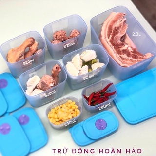 Bộ 7 hộp trữ đông có nút thời gian trên nắp giảm mạnh