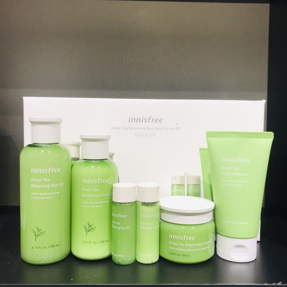 [FREESHIP] BỘ DƯỠNG TRÀ XANH INNISFREE GREEN TEA BALANCING SPECIAL SKIN CARE EX SET 6 MÓN