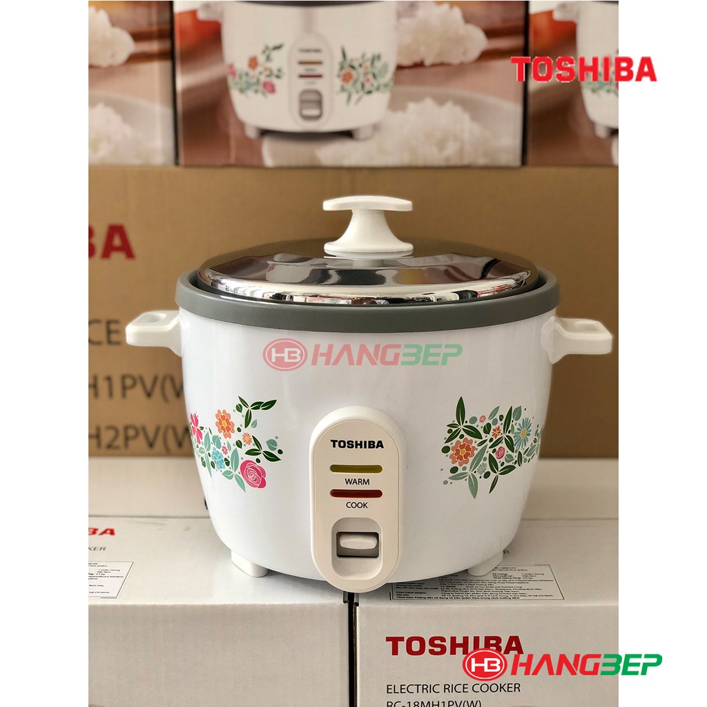 [Mã ELHADEV giảm 4% đơn 300K] Nồi cơm điện chống dính nắp gài Toshiba RC-18MH1PV(W) 1.8 lít