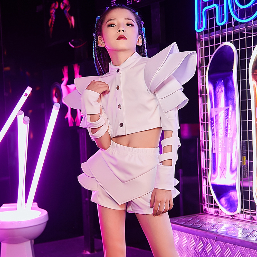 Bộ Trang Phục Trình Diễn Thời Trang Phong Cách Hip Hop Cá Tính Cho Bé Gái