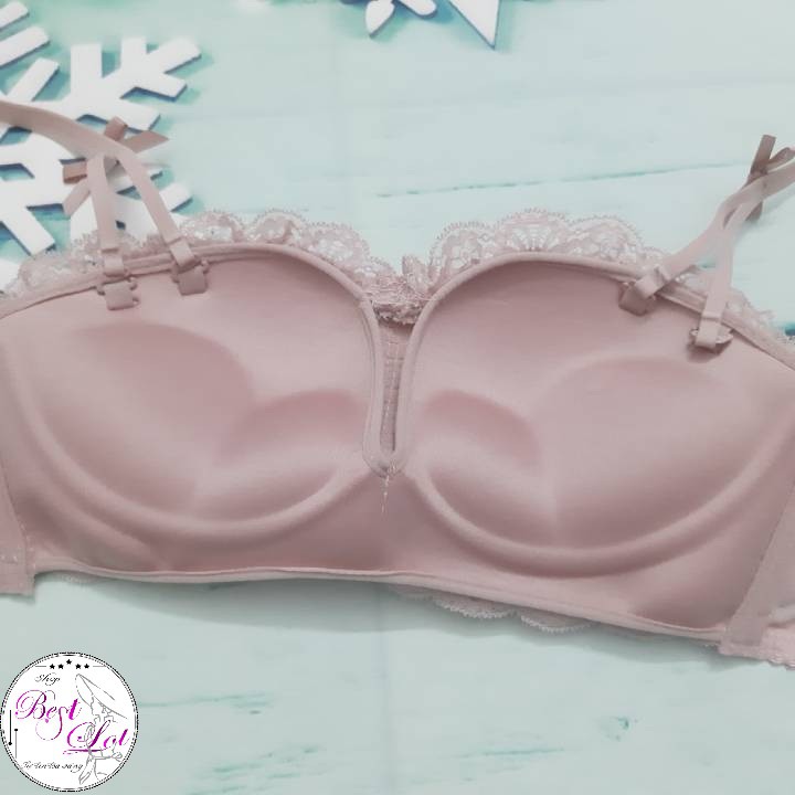 Bộ Đồ Lót Không Gọng Cúp Ngang Nhún Ren Siêu Yêu | BigBuy360 - bigbuy360.vn