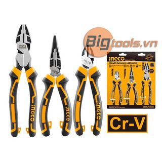 Bộ 3 kềm răng,cắt và nhọn cao cấp Ingco HKHLPS2832