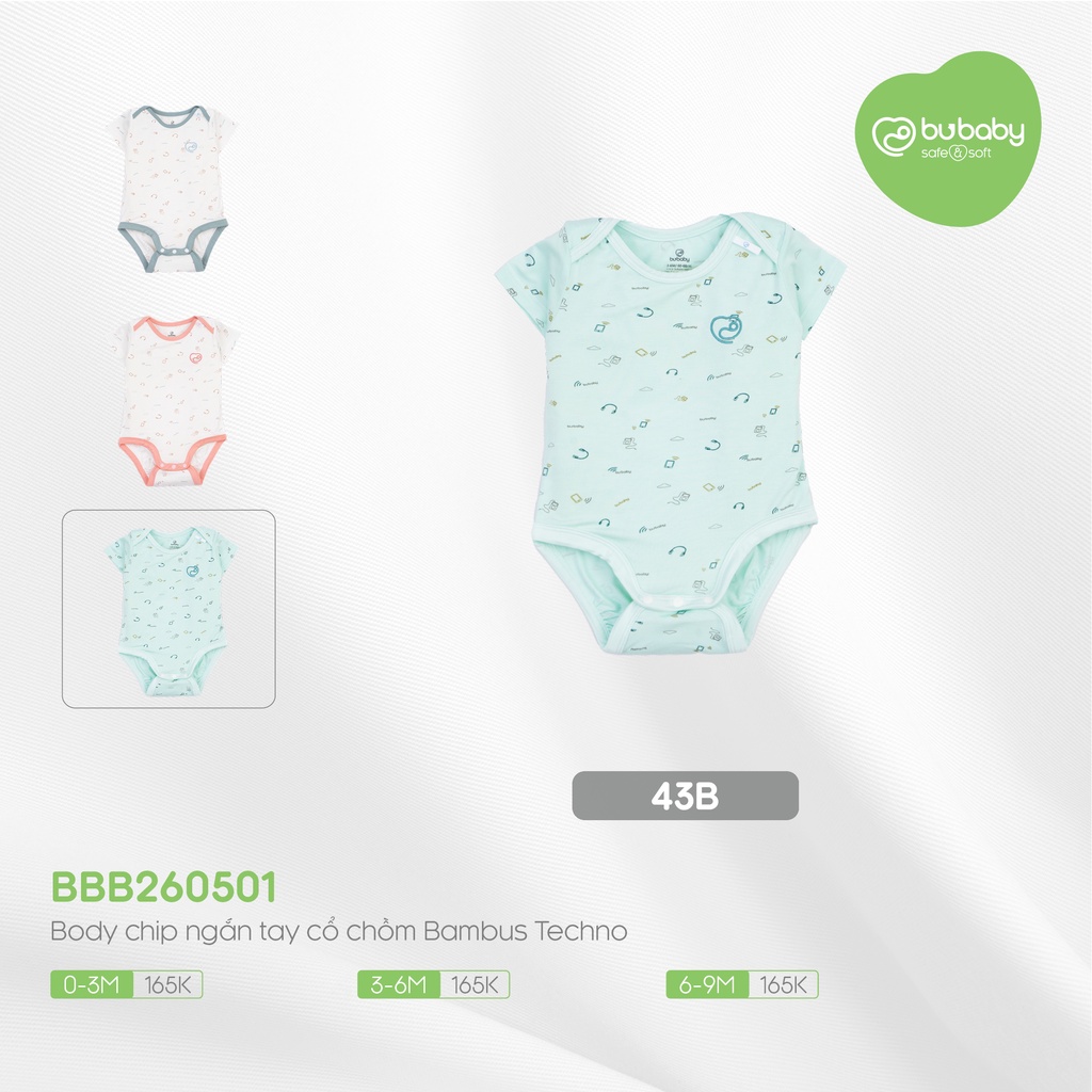 Bodychip ngắn tay cổ chồm - Bambus Techno BU