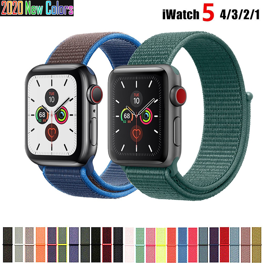 Dây đeo sợi nylon thể thao cho đồng hồ thông minh Apple Watch Series 7 6 SE 5 4 3 2 1 38mm 40mm 42mm 44mm 41mm 45mm