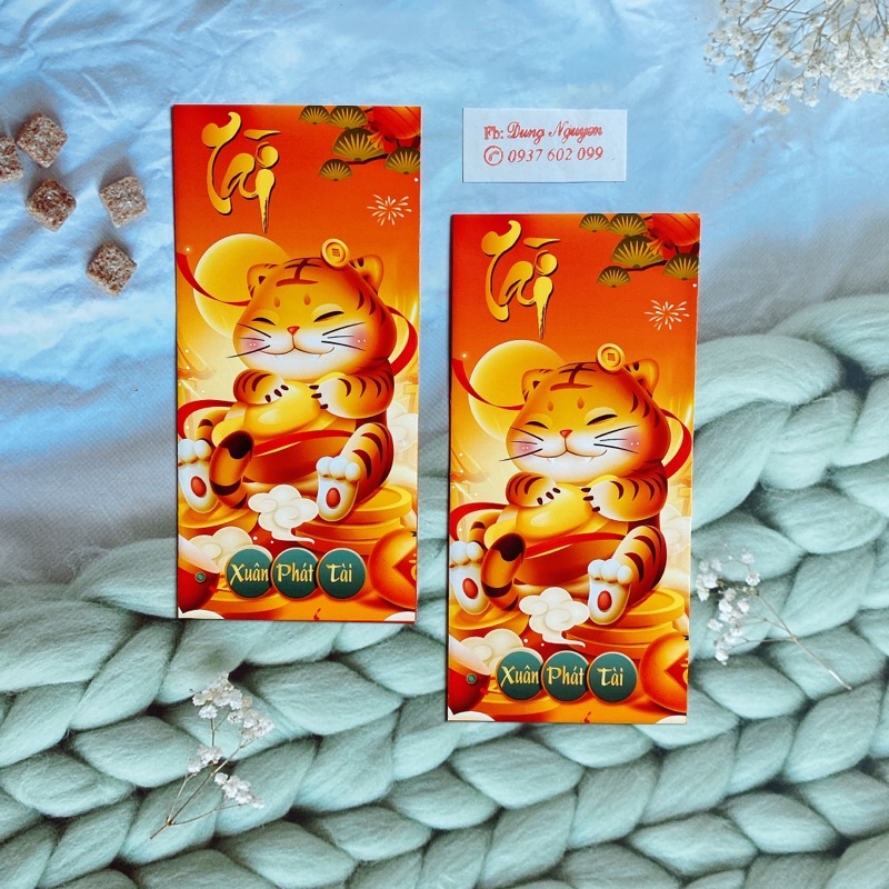 Bao lì xì tết vải gấm cao cấp, nạp tài cưới hỏi 019