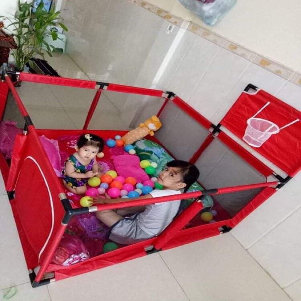 Quây bóng, Lều bóng vuông cho bé khung inox