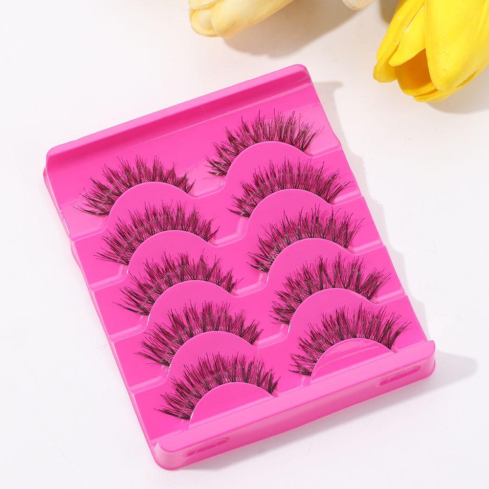 Bộ 5 Cặp Lông Mi Giả Màu Đen Dài Handmade