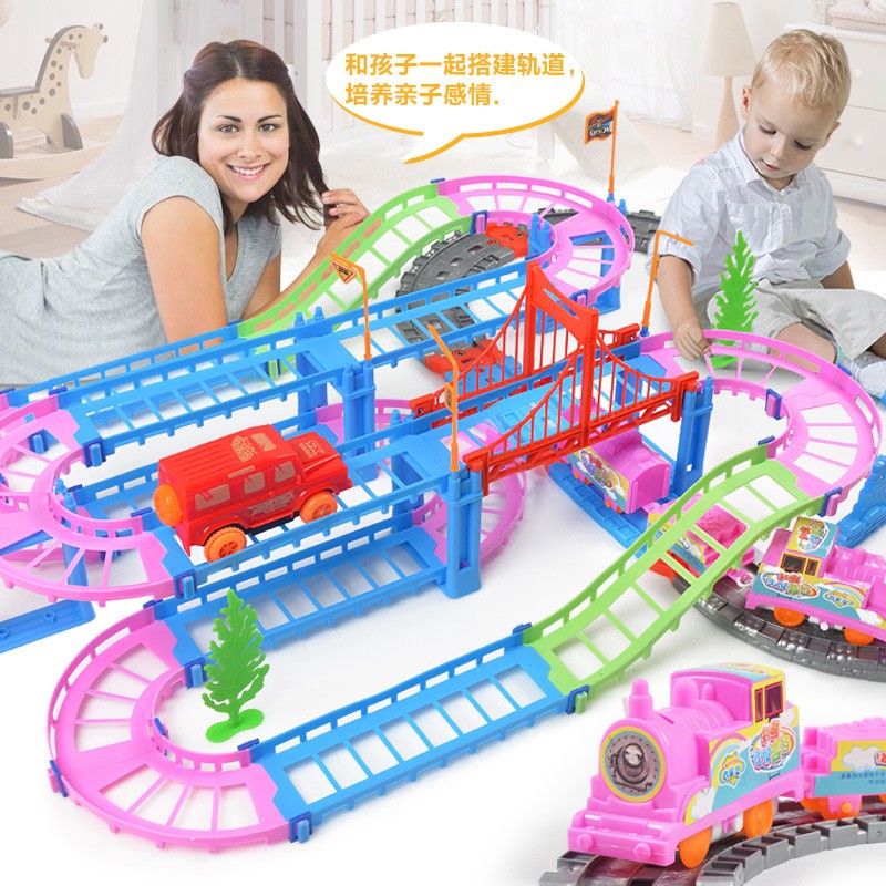 [Mã LIFETOYS1 giảm 30K đơn 99K] Bộ đồ chơi lắp ráp đường ray xe ô tô gồm 92 món cho trẻ em