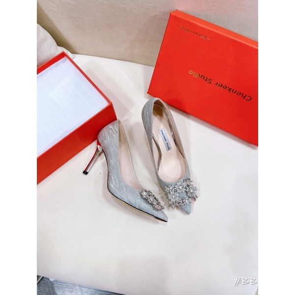 Cao Gót Hoa Đá Ghi Full Size 35-39  -  By Anh Dinh Phuong