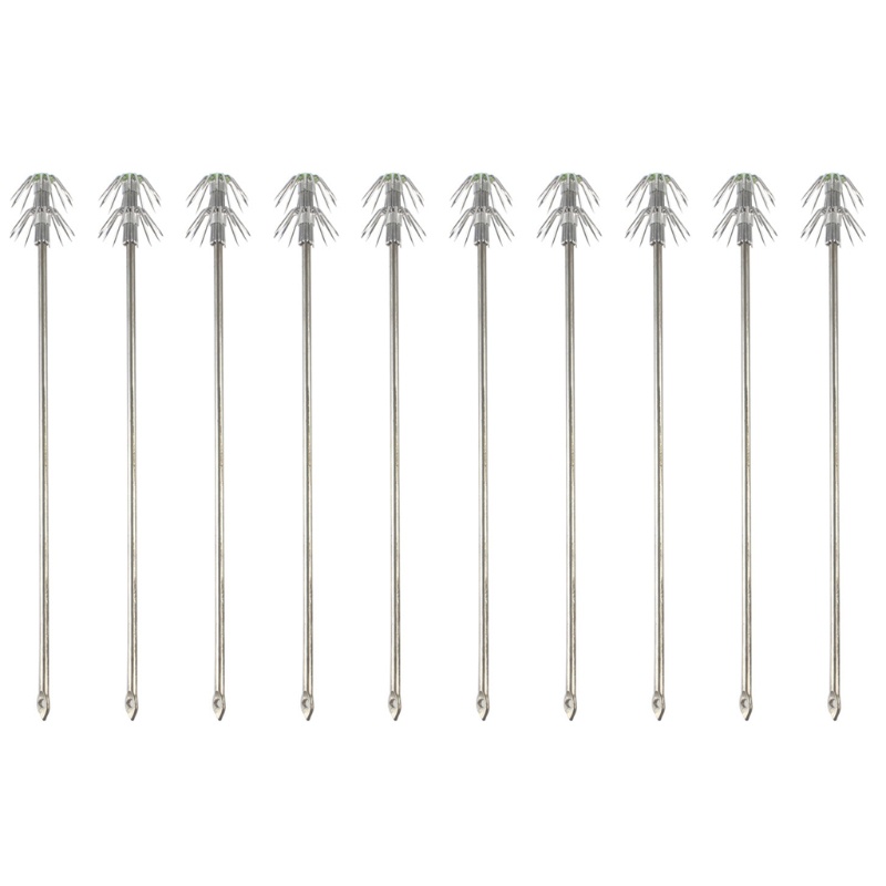 Bộ 10 Móc Câu Cá Bằng Thép Không Gỉ Hai Lớp Hình Mực