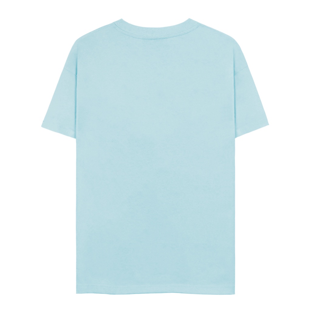 Áo Thun Champion Xanh Da Trời Thêu Chữ Màu Trắng Ở Giữa Chất Liệu 100% Cotton Thoáng Mát Form Rộng Thoải Mái