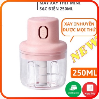 Máy Xay Mini Sạc Điện Có Cổng Sạc Usb, Nhỏ Gọn Tiện Ích Dễ Sử Dụng Xay Hành Tỏi Rau Củ Quả Thể Tích 250ML