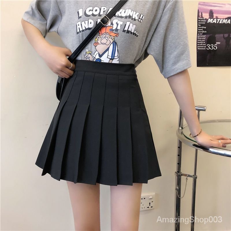 Chân Váy Ngắn Xếp Ly Màu Trắng / Đen Thời Trang Xuân Thu Cho Nữ | BigBuy360 - bigbuy360.vn