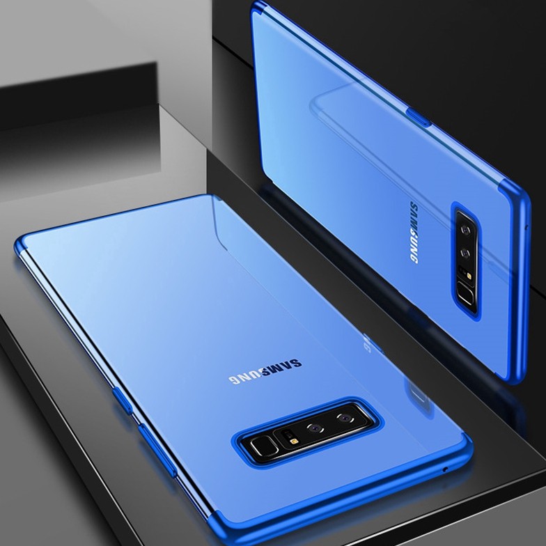 Ốp điện thoại trong suốt viền mạ màu thời trang cho Samsung Note 9 10 J2 Pro 2018