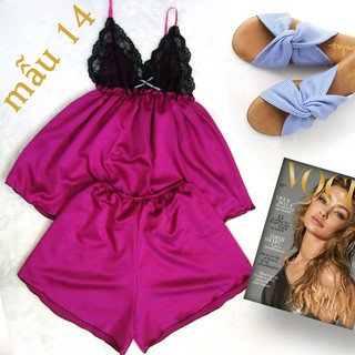 Đồ ngủ sexy bigsize phối ren chất liệu satin