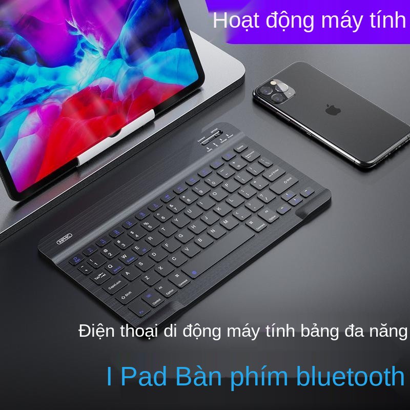 Bàn phím Bluetooth Inphic V750B mẫu mới không dây phù hợp với điện thoại máy tính bảng Apple ipad Huawei m6