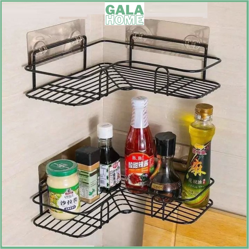 Kệ Góc Thép Không Gỉ Nhà Tắm, Kệ Tam Giác Nhà Bếp Dán Tường Siêu Dính Chịu Lực 10kg GALA HOME