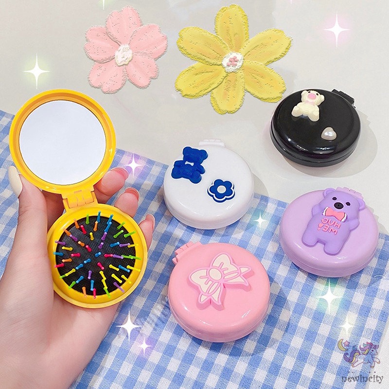 Lược Gấp Thiết Kế Hoạt Hình Dễ Thương Phong Cách Hàn Quốc