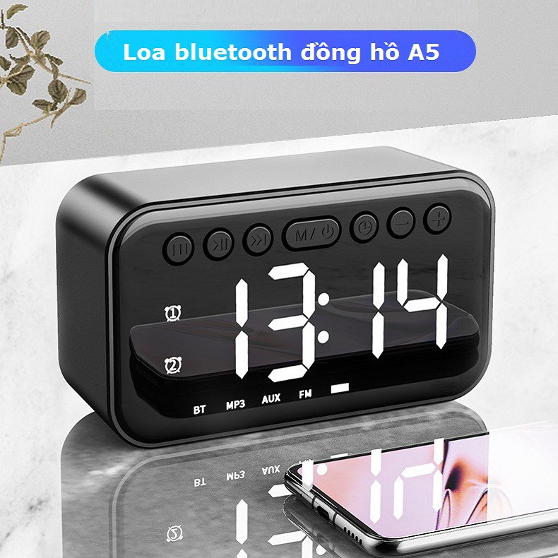 Loa bluetooth không dây kiêm đồng hồ báo thức G10 Plus màn hình tráng gương tích hợp đài fm cổng thẻ nhớ và usb