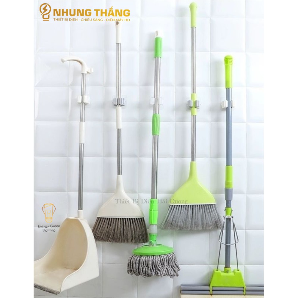 Miếng Dán Tường Kẹp , Giữ Các Dụng Cụ Lau Dọn Trong Nhà - Móc Treo Chổi, Treo Ô, Đồ Dùng - Chịu Lực Tốt