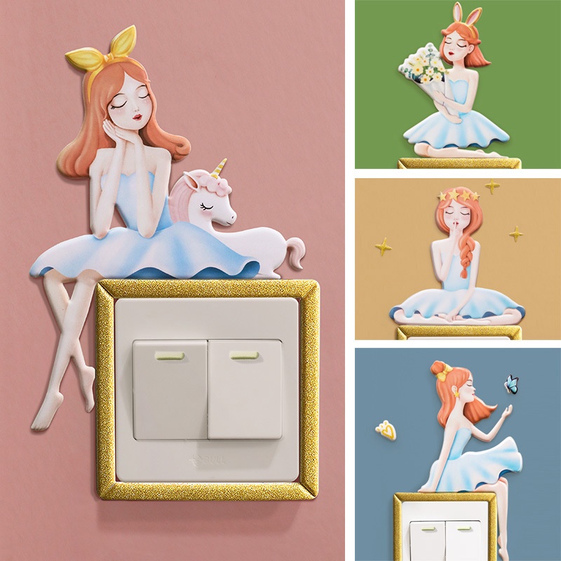 Miếng Dán Dạ Quang Bảo Vệ Công Tắc Gắn Tường Trang Trí Phòng Khách