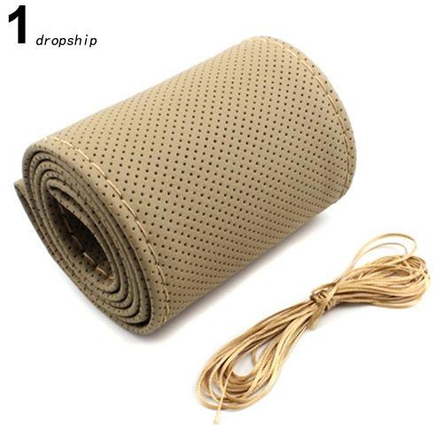 Vỏ bọc vô lăng xe hơi giả da mềm với kim và chỉ may