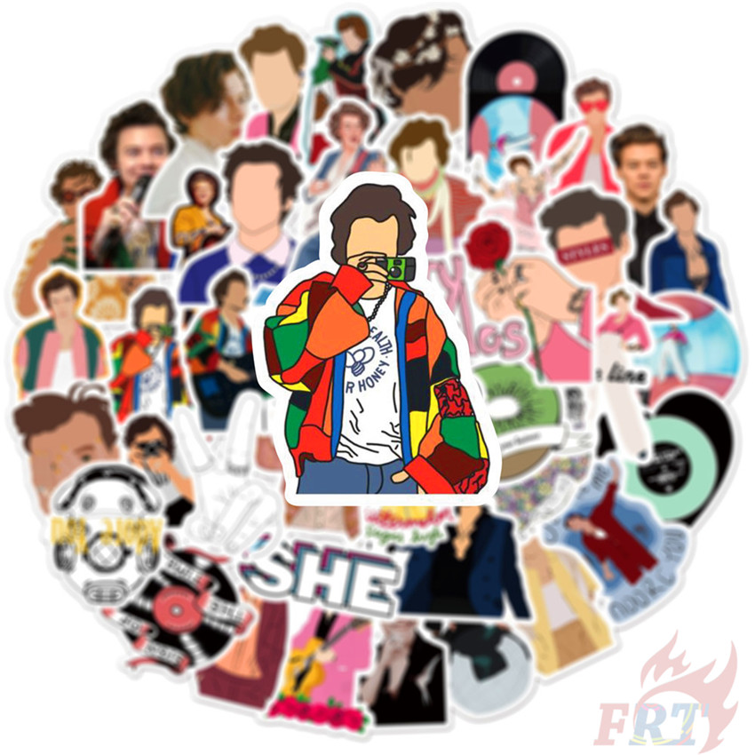 Bộ 50 miếng dán hình thành viên nhóm nhạc One Direction Harry Styles series 05 trang trí thời trang DIY