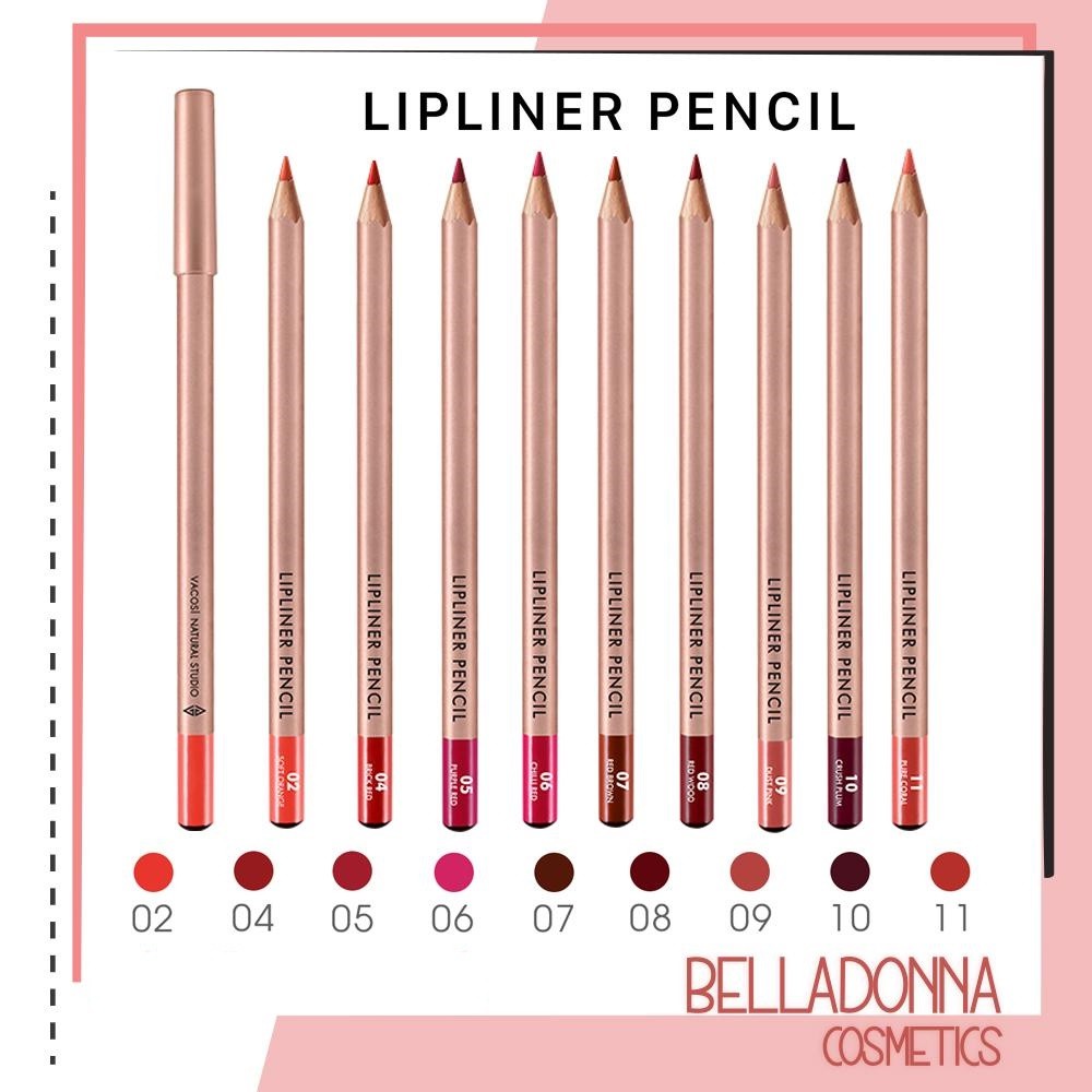 Chì Kẻ Viền Môi Vacosi Lipliner Pencil 3g (PHIÊN BẢN MỚI)