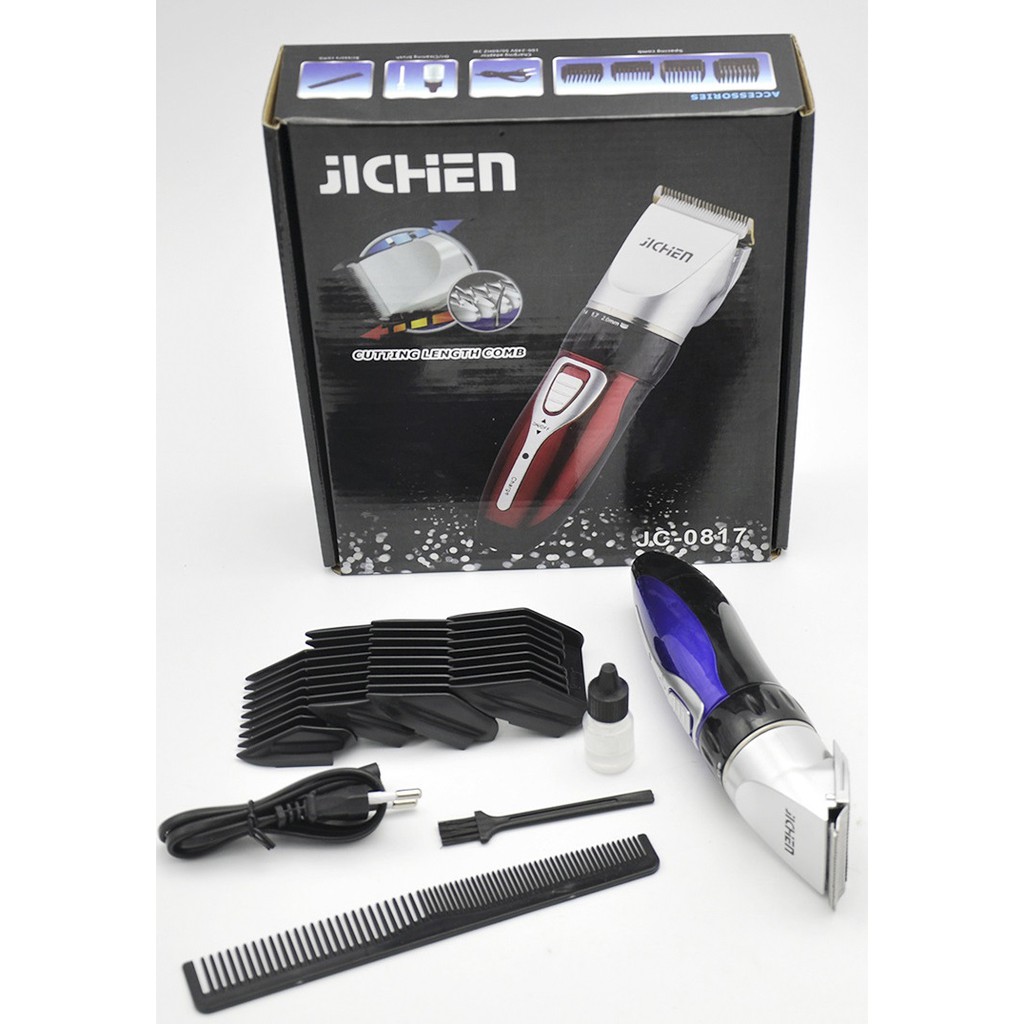 Tông đơ cắt tóc trẻ em Jichen JC-8017 + Quà tặng Bộ kéo cắt tỉa + 2 dụng cụ lấy ráy tai có đèn