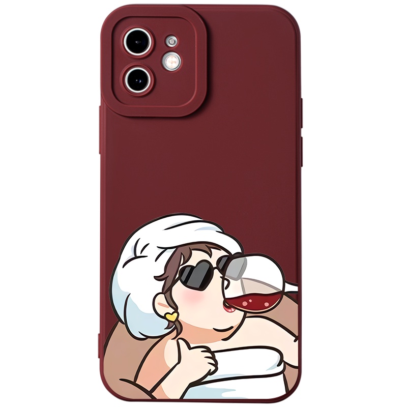 Ốp lưng JURSUE hoạt hình cặp đôi dễ thương đẹp cho iPhone 13 12 11 Pro Max SE 2020 X XR XS 8 7 6S 6 Plus kute Y2002