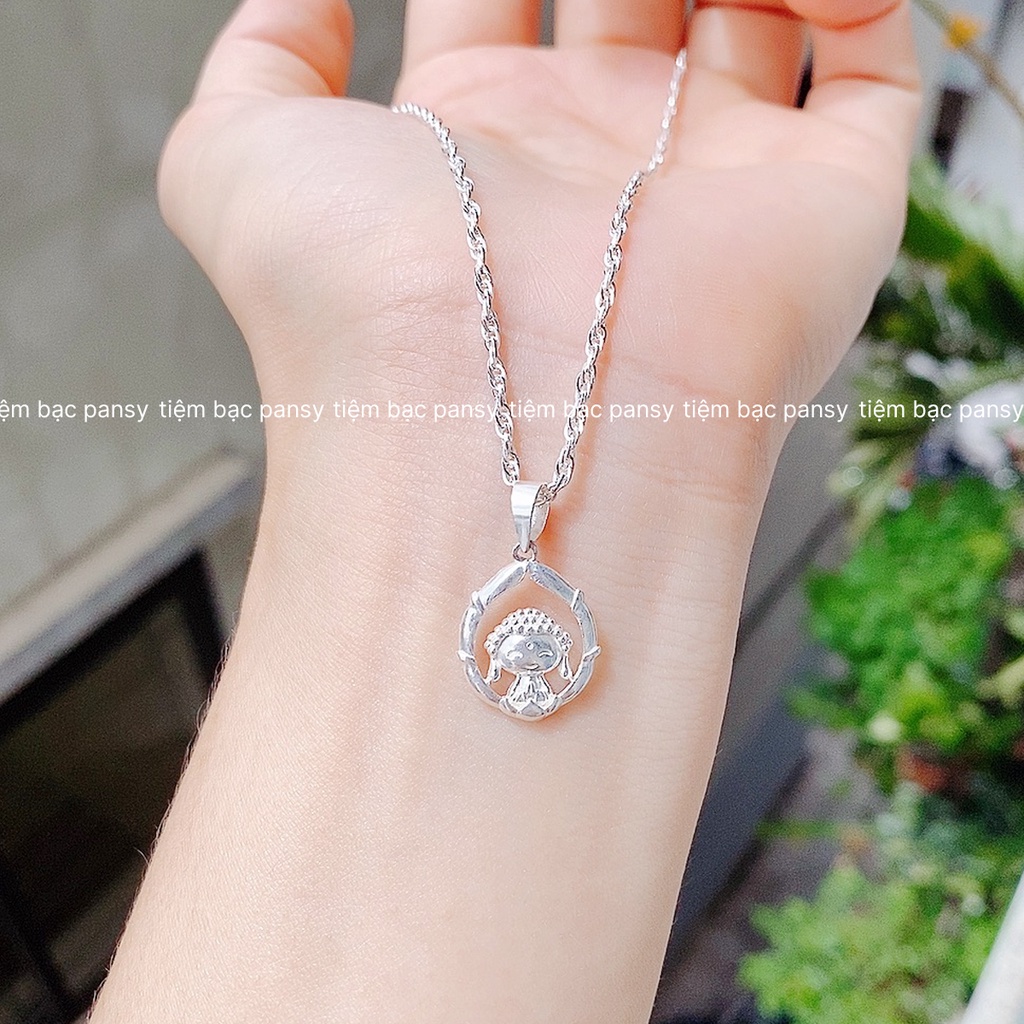 Dây chuyền mặt Phật cho bé - Vòng cổ bạc ta chuẩn chất lượng PANSY, đủ size cho trẻ em và người lớn