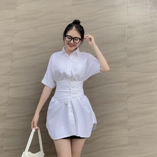Áo Sơ Mi Trắng Kèm Corset TH-027
