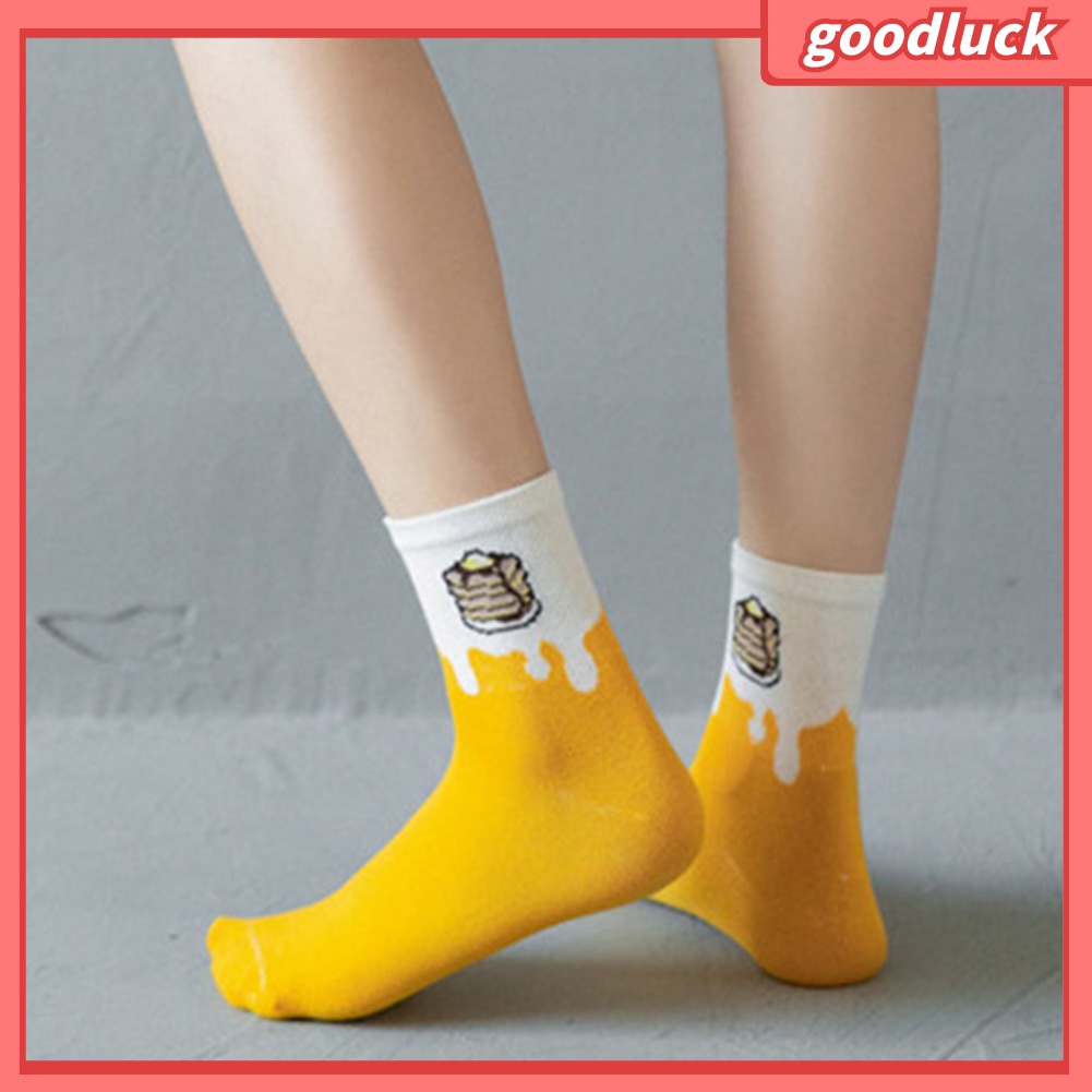 Vớ Cotton Cổ Cao Họa Tiết Trái Cây Dễ Thương Cho Nữ