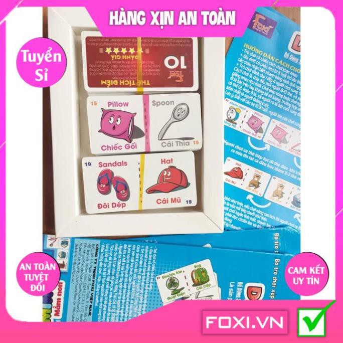 FlashCard-Thẻ Domino Mầm Non Foxi Song Ngữ Anh Việt-Phát huy sự thông minh nhanh nhẹn tư duy logic-Đọc và phát âm nhanh